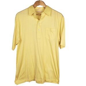 Vintage Brooks Brothers Light Yellow Men's Polo Shirt. Single Stitch. LG. D0053